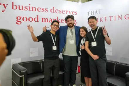Social Jet team at a marketing expo booth